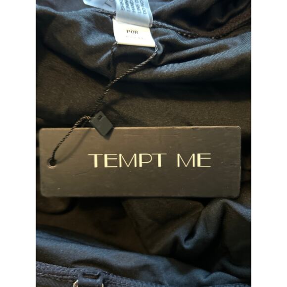 NWT Tempt Me Women's One Piece Swimsuit Black Detachable Strap Ruffle Size XS - Picture 3 of 6